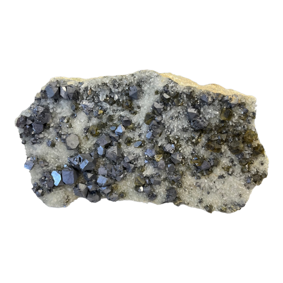 Cleiophane sphalerite, quartz, Bulgaria M18W122