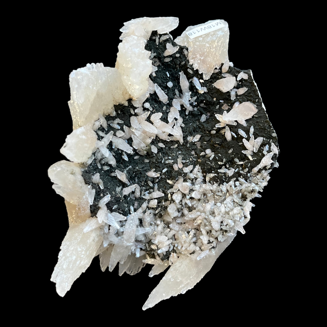 Purple fluorite and calcite on dolomite, Shangbao, Hunan, China