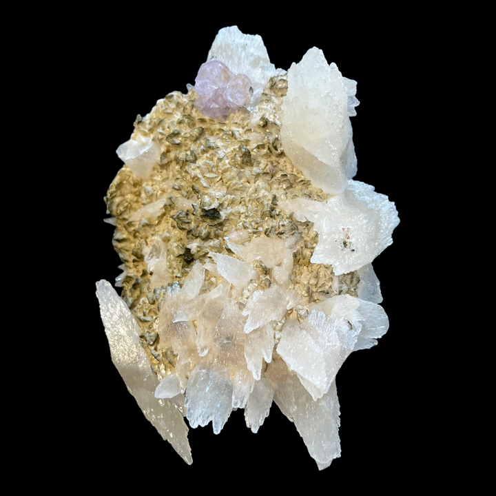 Purple fluorite and calcite on dolomite, Shangbao, Hunan, China