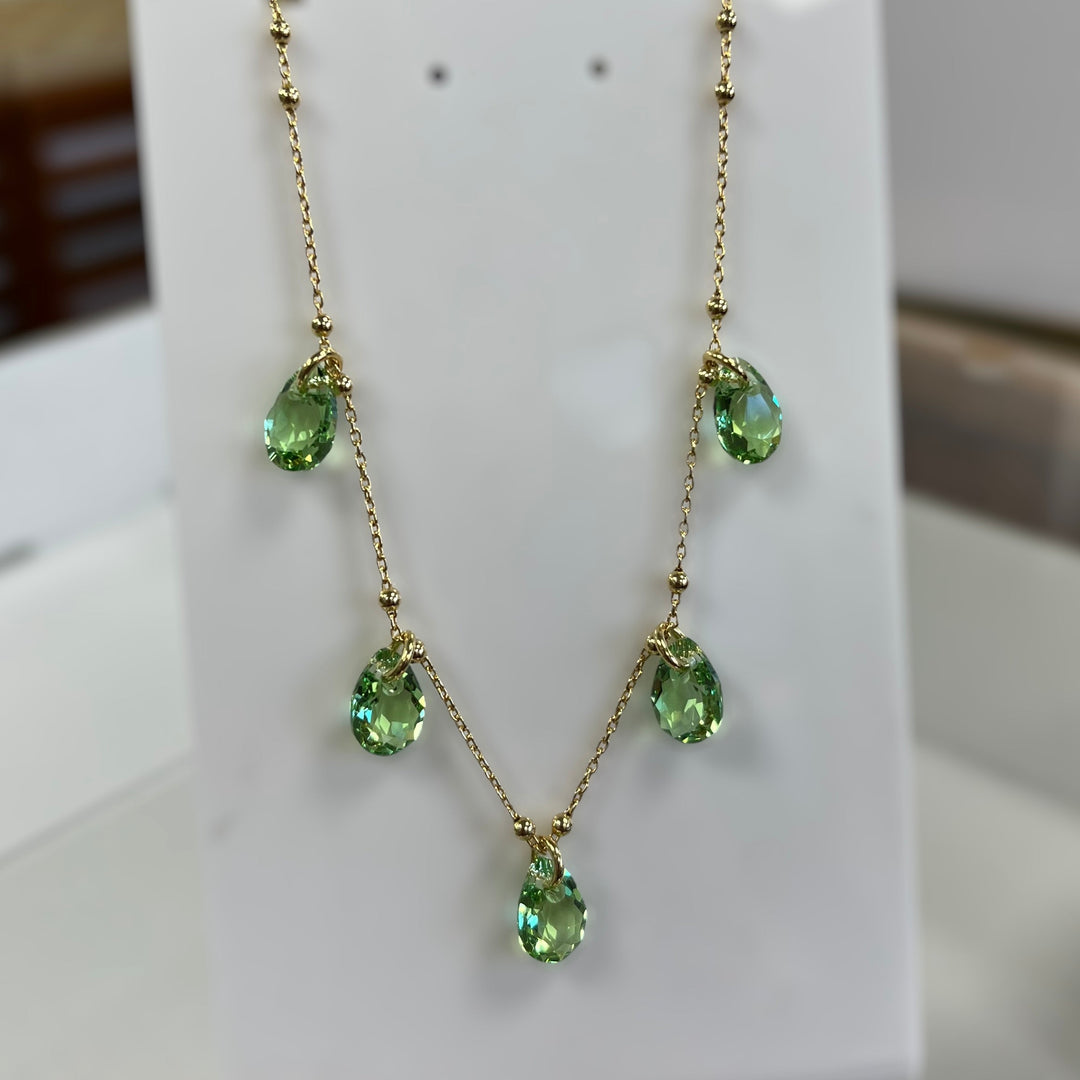Collier avec cristaux Swarovski, collection KAYA, J214, argent doré