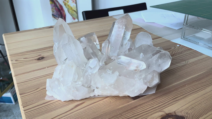 Große Bergkristalldruse aus den Alpen, 25 cm, Frankreich