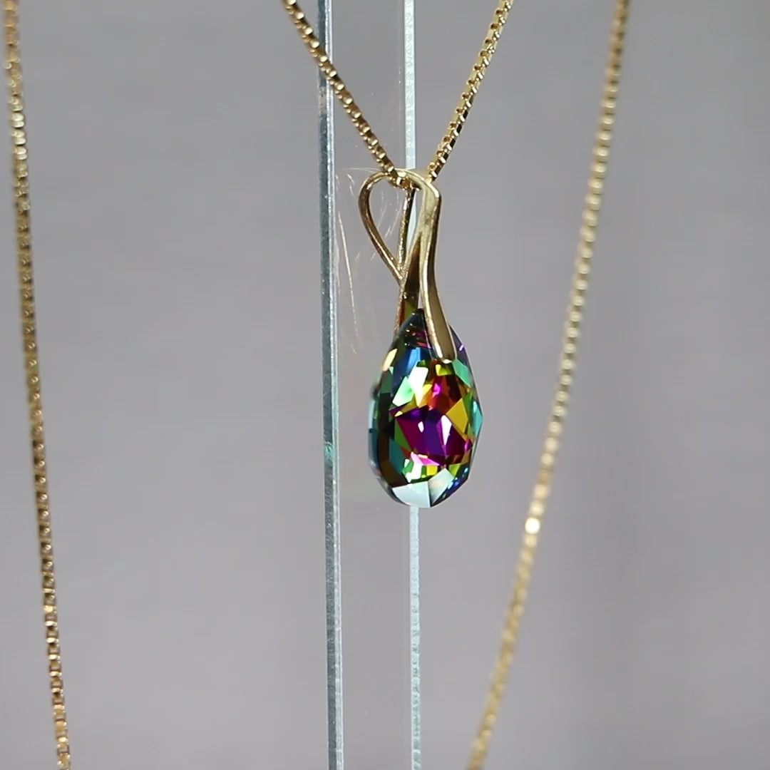 Earrings with Swarovski crystals, gold-plated silver, VM crystal, KATE