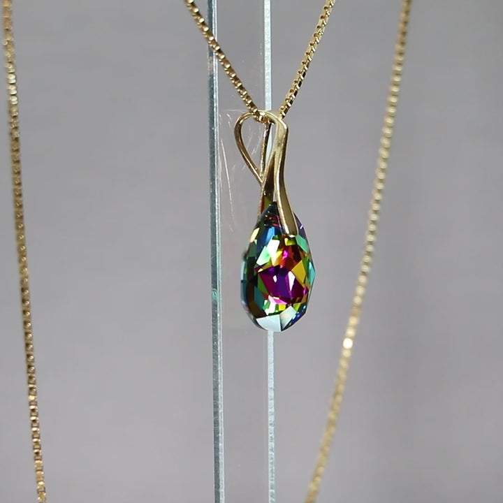 Earrings with Swarovski crystals, gold-plated silver, VM crystal, KATE