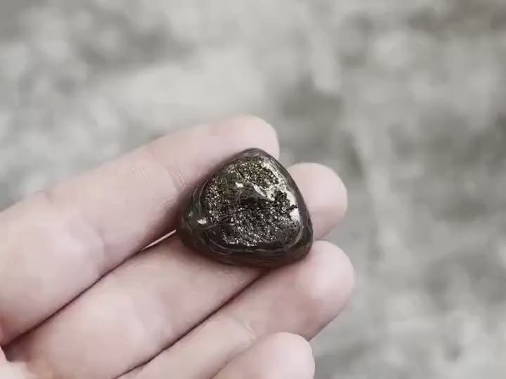 Pyritisierter Ammonit, AM_P091, Cabochongröße, 25 x 22 x 9 mm; 7,6 g